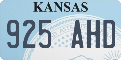 KS license plate 925AHD