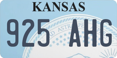 KS license plate 925AHG