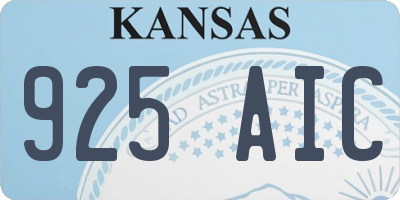 KS license plate 925AIC