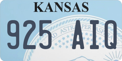 KS license plate 925AIQ