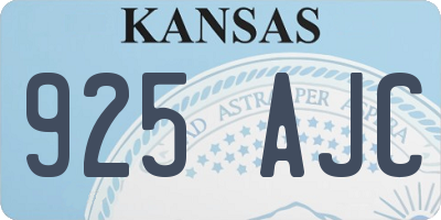 KS license plate 925AJC