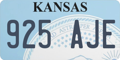 KS license plate 925AJE