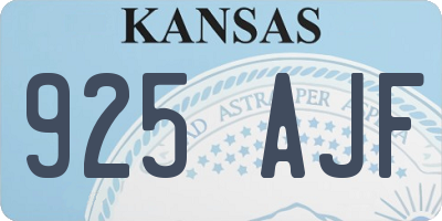 KS license plate 925AJF