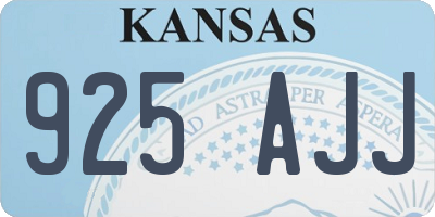 KS license plate 925AJJ