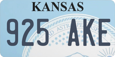 KS license plate 925AKE