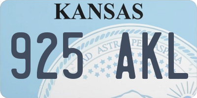 KS license plate 925AKL