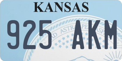 KS license plate 925AKM