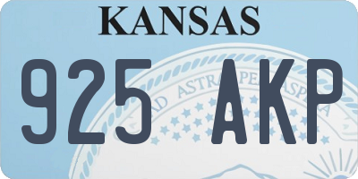 KS license plate 925AKP
