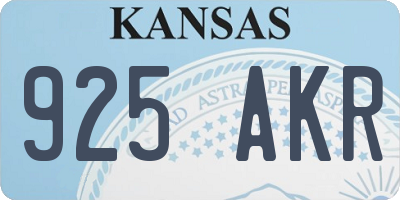 KS license plate 925AKR