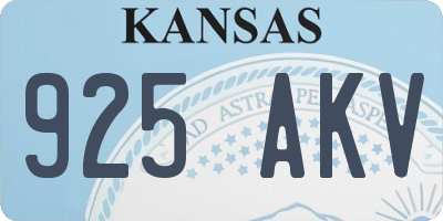 KS license plate 925AKV