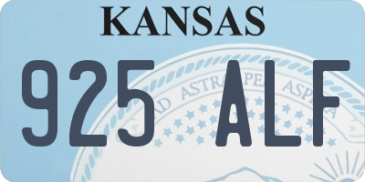 KS license plate 925ALF