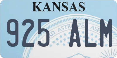 KS license plate 925ALM