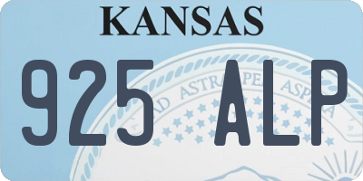 KS license plate 925ALP