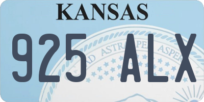 KS license plate 925ALX