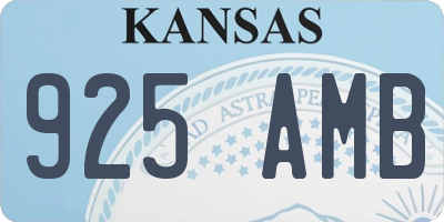 KS license plate 925AMB