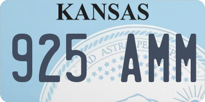 KS license plate 925AMM