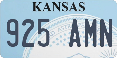 KS license plate 925AMN
