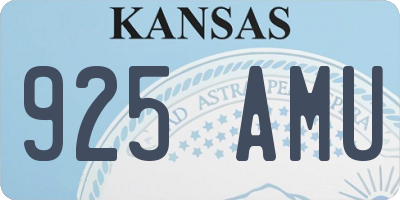 KS license plate 925AMU