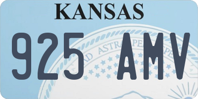 KS license plate 925AMV