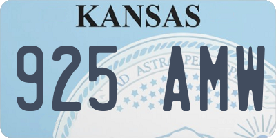 KS license plate 925AMW
