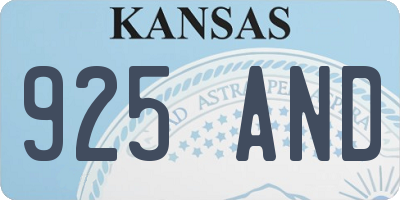 KS license plate 925AND