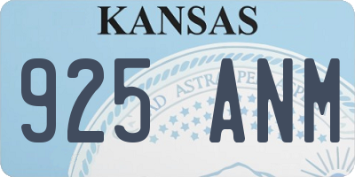 KS license plate 925ANM