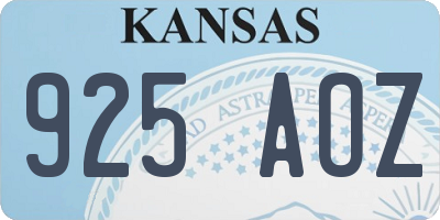 KS license plate 925AOZ