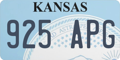 KS license plate 925APG