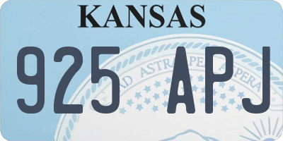KS license plate 925APJ