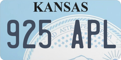 KS license plate 925APL