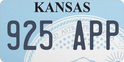KS license plate 925APP