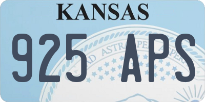 KS license plate 925APS