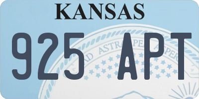 KS license plate 925APT