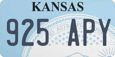 KS license plate 925APY