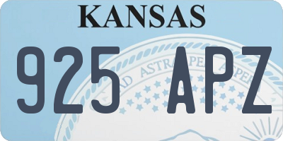 KS license plate 925APZ