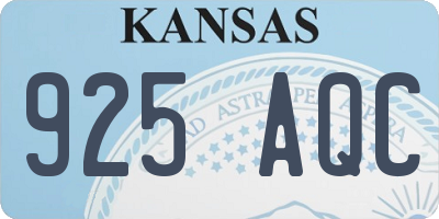 KS license plate 925AQC