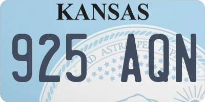 KS license plate 925AQN