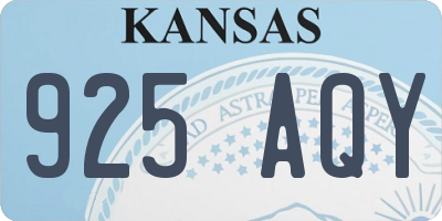 KS license plate 925AQY