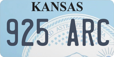 KS license plate 925ARC