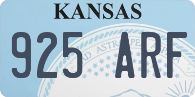 KS license plate 925ARF