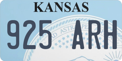 KS license plate 925ARH