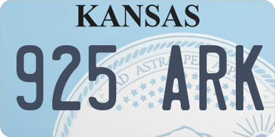 KS license plate 925ARK
