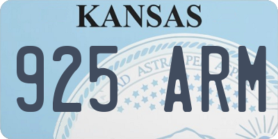KS license plate 925ARM