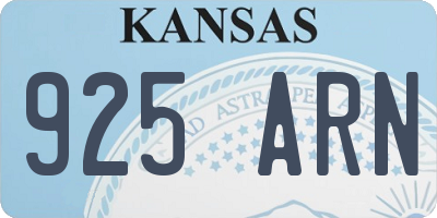 KS license plate 925ARN