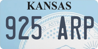 KS license plate 925ARP