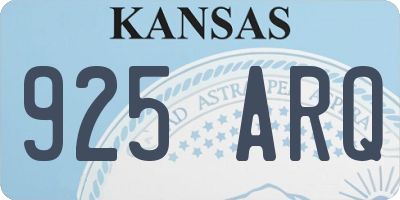 KS license plate 925ARQ