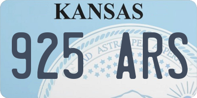 KS license plate 925ARS