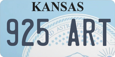 KS license plate 925ART