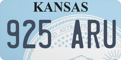 KS license plate 925ARU