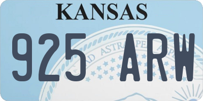 KS license plate 925ARW